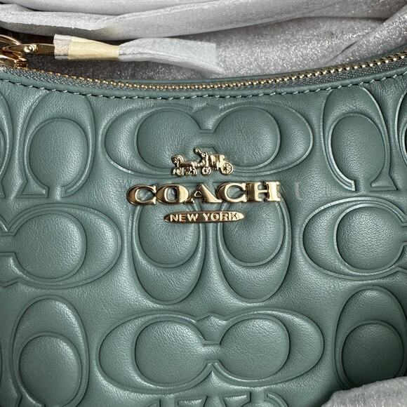 ❤️ Coach Teri Shoulder Bag In Blocked Signature Leather - Picture 12 of 12